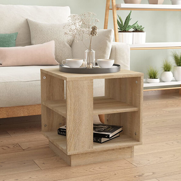 Batul Wooden Coffee Table With Undershelf In Sonoma Oak