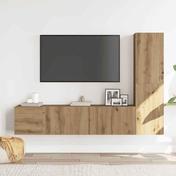 Beaumont 100cm Wooden 3 Piece Entertainment Unit In Artisan Oak