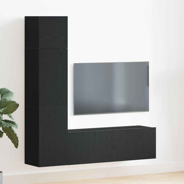Beaumont 100cm Wooden 3 Piece Entertainment Unit In Black Oak