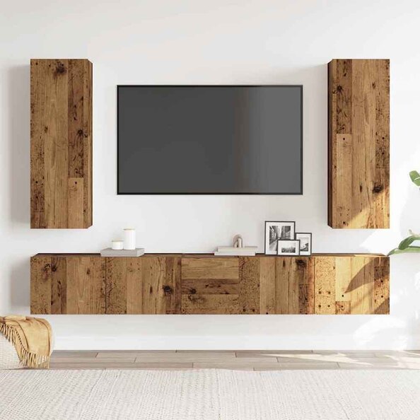 Beaumont 160cm Wooden 5 Piece Entertainment Unit In Brown