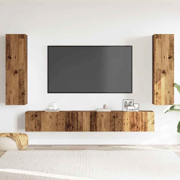 Beaverton 100cm Wooden 4 Piece Entertainment Unit In Brown