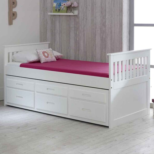 Belcourt Wooden Children Bed With Underbed In White