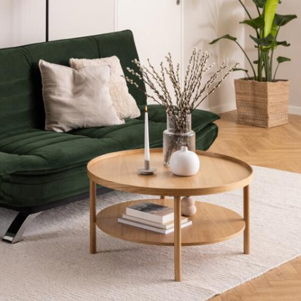 Belcourt Wooden Round Coffee Table - Oak
