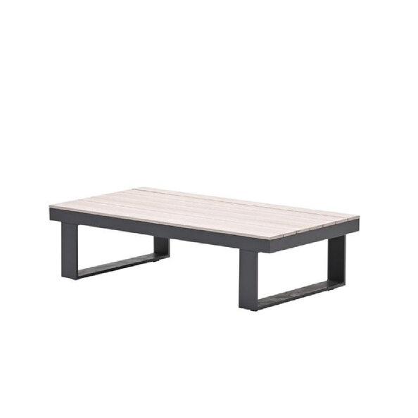 Belgrade Wooden Garden Coffee Table With Aluminium Frame In Brown