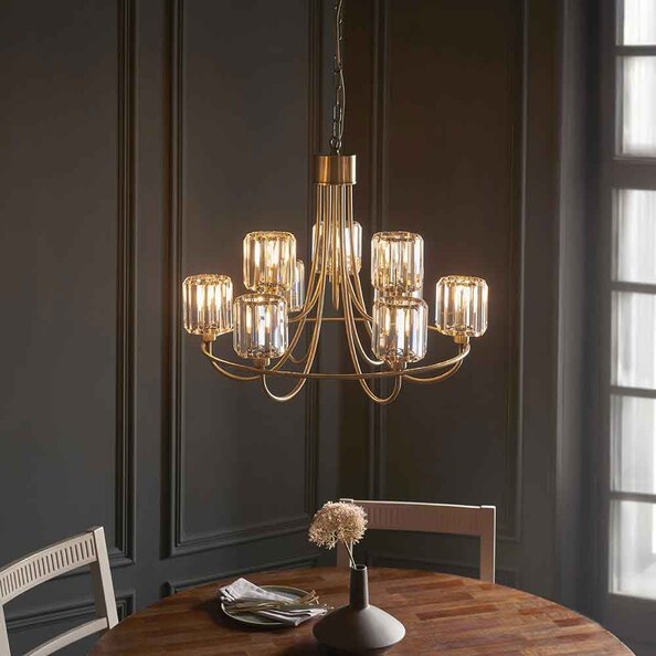Belinda Metal Tiered Ceiling Pendant Light in Antique Brass