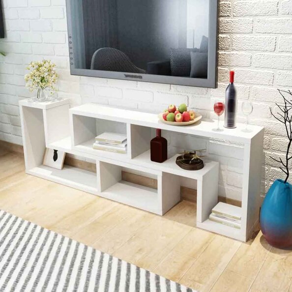 Bellflower Wooden Contemporary Design TV Stand In White