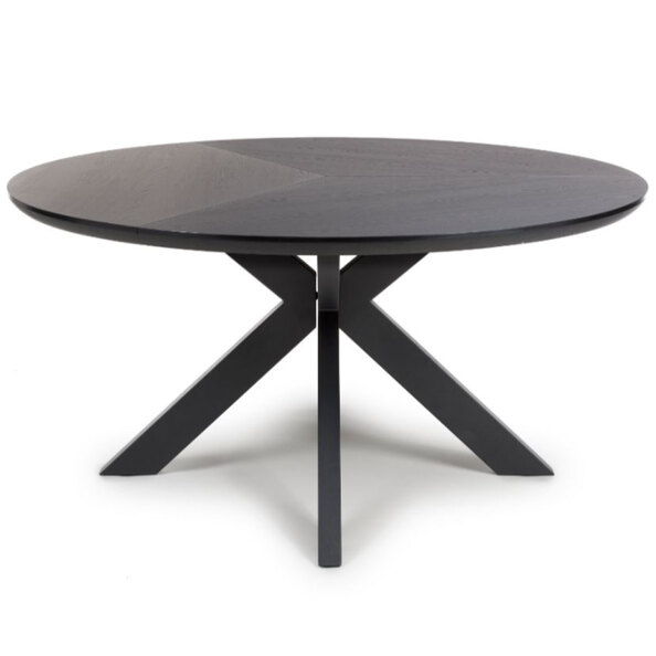 Beloit Large Wooden Round Dining Table In Black