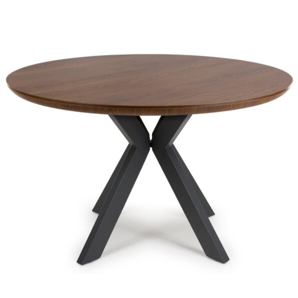 Beloit Medium Wooden Round Dining Table In Smoked Oak