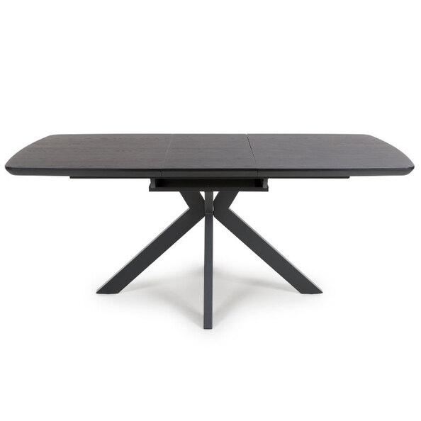 Beloit Small Wooden Extending Dining Table In Ash Black
