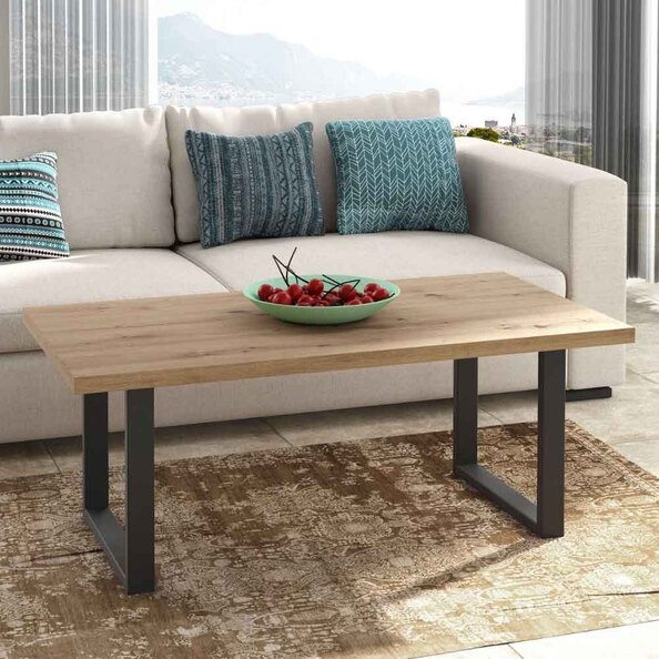 Belton Rectangular Wooden Coffee Table in Artisan Oak