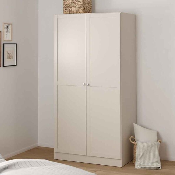 Bensalem Wooden Wardrobe with 2 Doors in Cashmere