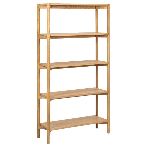 Benson Tall Wooden Bookcase With 4 Shelves In Oak