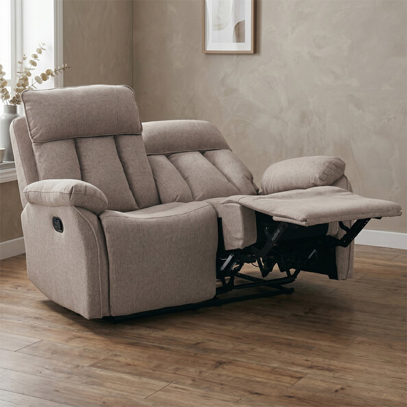 Benvro Fabric Recliner 2 Seater Sofa in Oatmeal