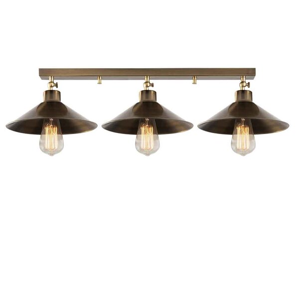 Berceste 3 Light Metal Cone-Shaped Ceiling Light in Vintage