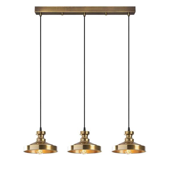 Berceste 3 Lights Vintage Metal Ceiling Pendant Light in Vintage