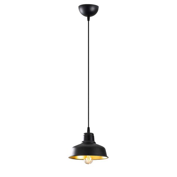 Berceste Metal Barn Style Ceiling Pendant Light in Black