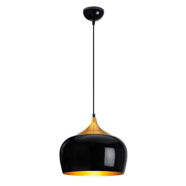 Berceste Metal Bell Ceiling Pendant Light in Black and Gold