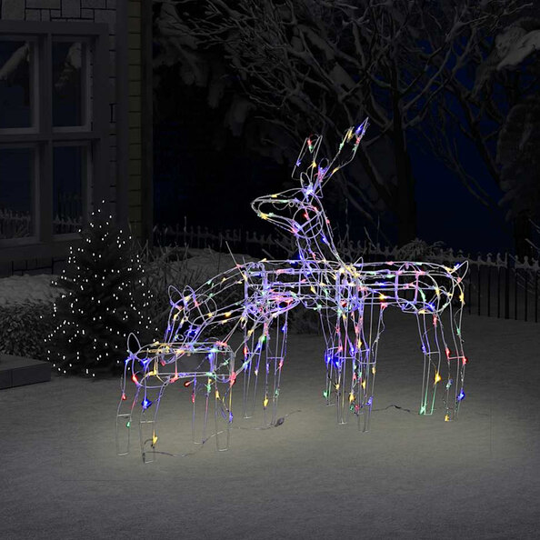Bertram 3-Piece LED Lighted Reindeer Christmas Display - Colourful
