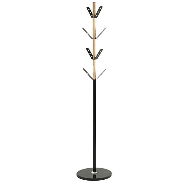 Bessemer Metal Coat Stand With Marble Base In Black Natural