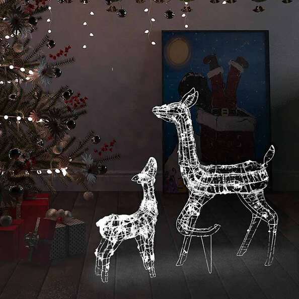 Bethany 160 LED Acrylic Christmas Family Reindeer - Cold White