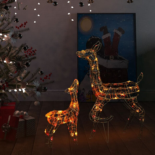 Bethany 160 LED Acrylic Christmas Family Reindeer - Colourful