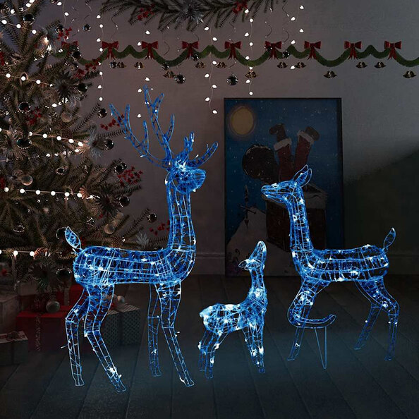 Bethany 300 LED Acrylic Christmas Family Reindeer - Blue