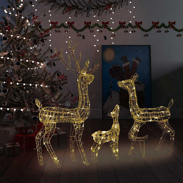 Bethany 300 LED Acrylic Christmas Family Reindeer - Warm White