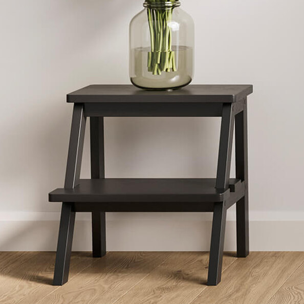 Bethel Wooden Stool - Black