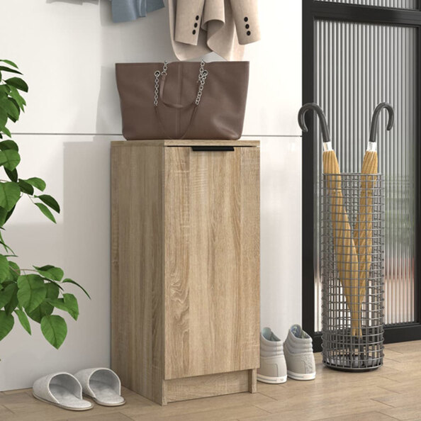 Betsi Wooden Shoe Storage Cabinet With 1 Door In Sonoma Oak