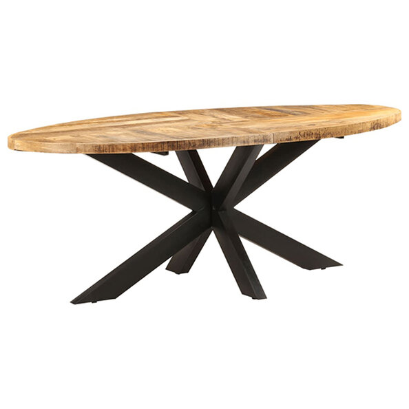Bevis Oval Large Mango Wood Dining Table In Natural