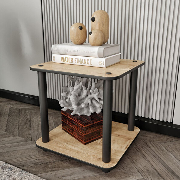 Bexen Square Wooden Side Table in Oak
