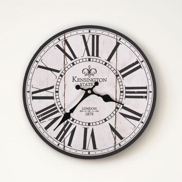 Biagio Wooden Vintage London Design Wall Clock In Multicolour