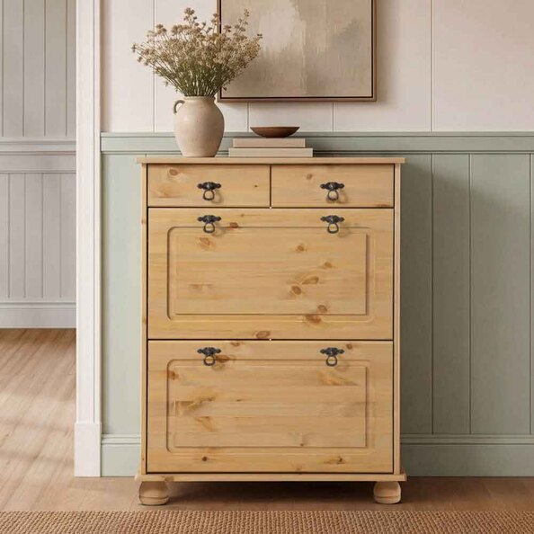 Bickley Wooden Shoe Storage Cabinet in Natural