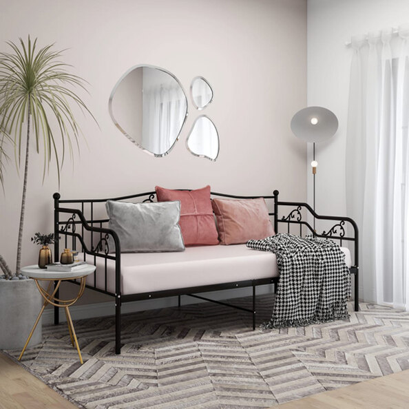 Bijan Metal Frame Single Sofa Bed In Black