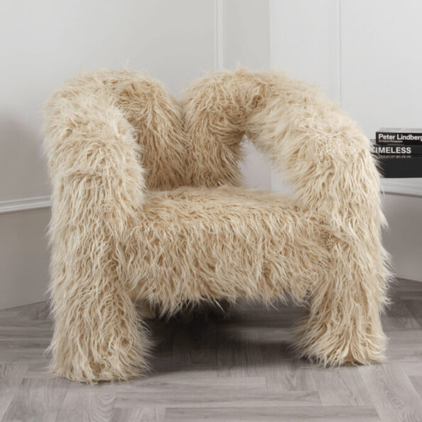 Biloxi Fabric Bedroom Chair - Ivory