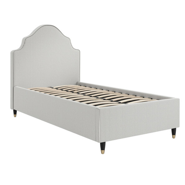 Biloxi Fabric Single Bed - Grey
