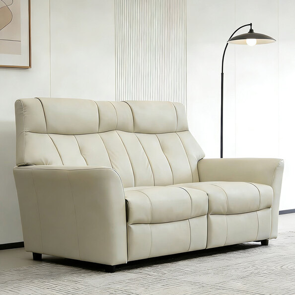 Bionel Leather 2 Seater Sofa in Mushroom