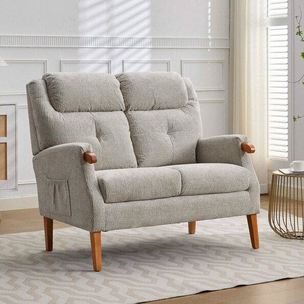 Itaquera Fabric 2 Seater Sofa in Linen