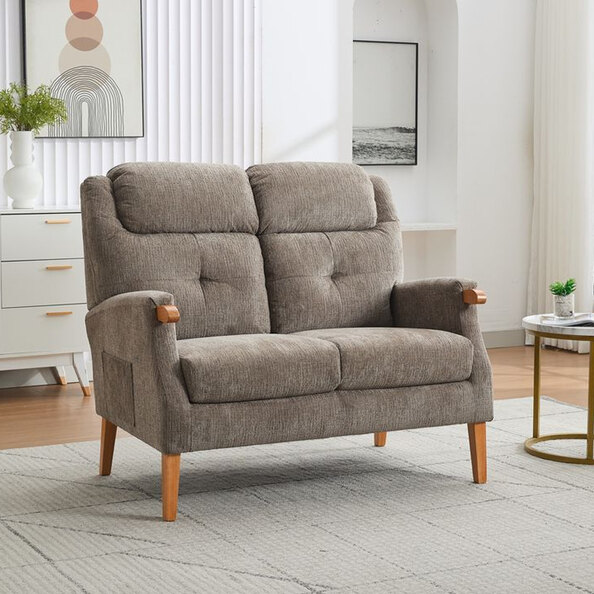 Itaquera Fabric 2 Seater Sofa in Mink