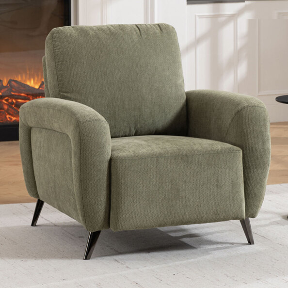 Blake Fabric 1 Seater Sofa in Moss Green
