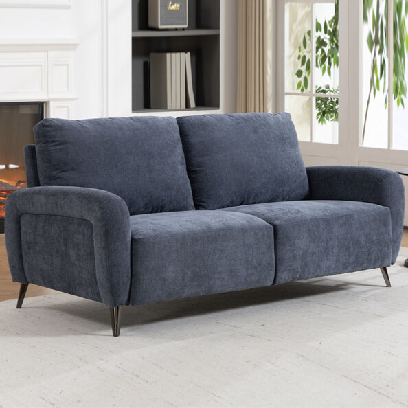 Blake Fabric 3 Seater Sofa in Denim Blue
