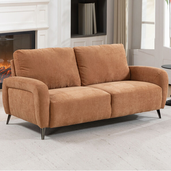 Blake Fabric 3 Seater Sofa in Rust