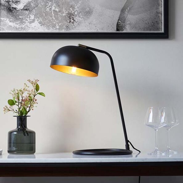 Blois Metal Table Lamp In Matt Black
