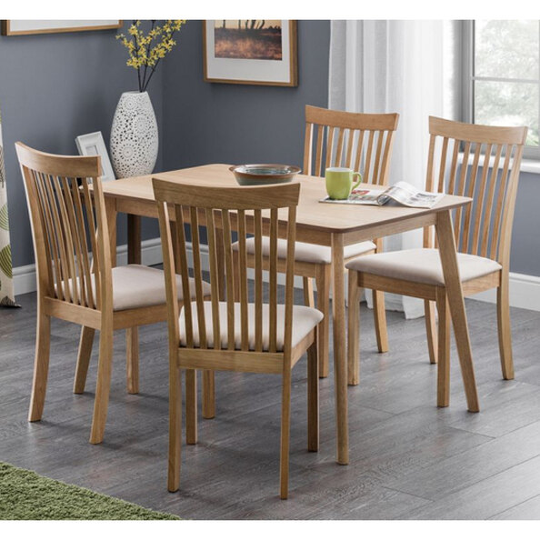 Barbara Low Sheen Wooden Dining Table With 4 Ibsen Chairs