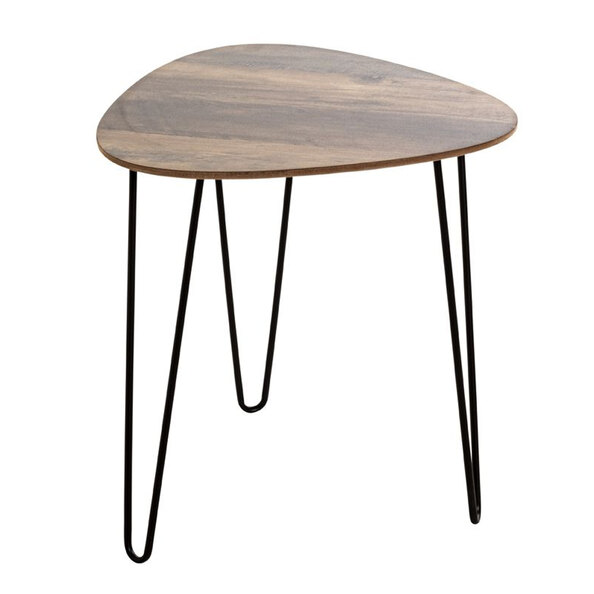 Bohemia Small Wooden End Table With Metal Legs In Dark Oak