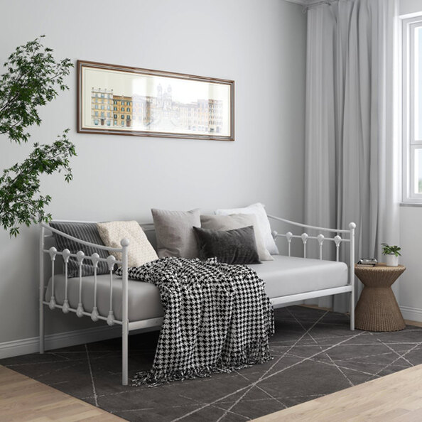 Bolesia Metal Frame Single Sofa Bed In White