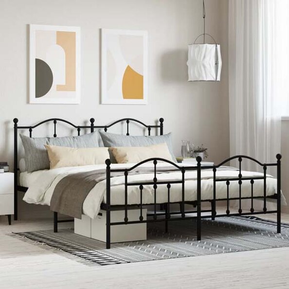 Bolivia Metal Super King Size Bed In Black