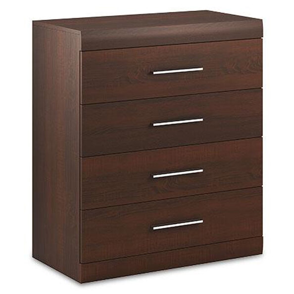 Bordon Wooden Chest Of 4 Drawers In Chocolate Oak