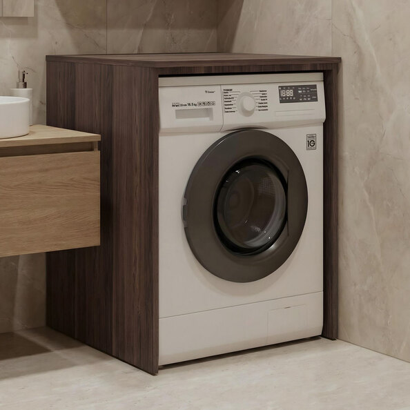 Bosco Wooden Washing Machine Cabinet in Dark Walnut