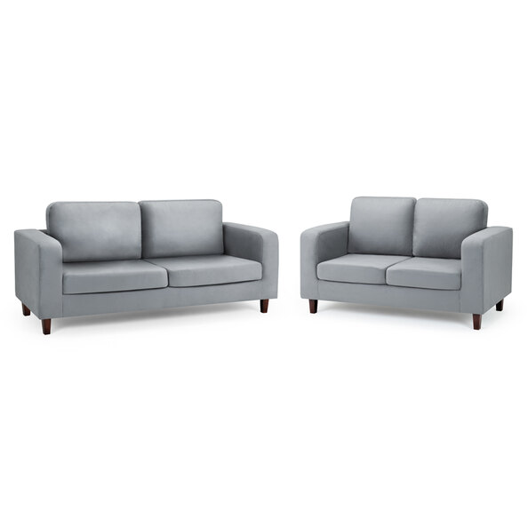 Boston Fabric 3+2 Seater Sofa Set In Grey